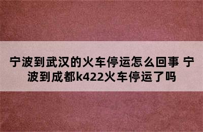 宁波到武汉的火车停运怎么回事 宁波到成都k422火车停运了吗